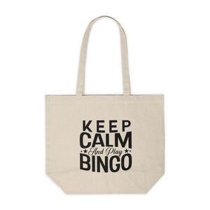 Keep Calm and Play Bingo Custom Canvas Tote Bag